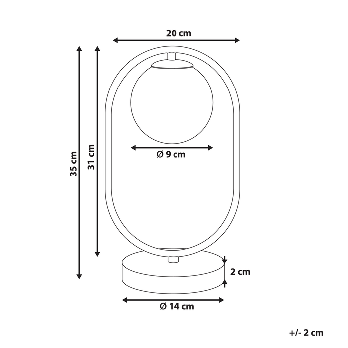 Beliani - YANKEE - Tafellamp - Goud - Metaal
