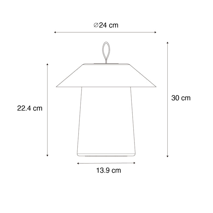 QAZQA Set van 2 tafellampen mushroom zwart incl. LED oplaadbaar -