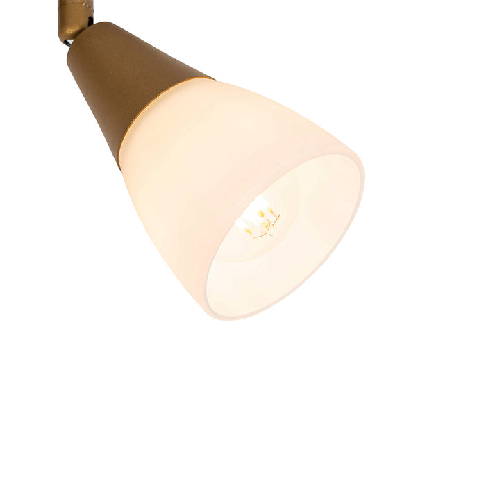 QAZQA Klassieke plafondspot goud met mat glas 2-lichts - Madi