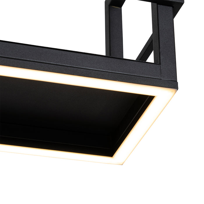 QAZQA Hanglamp zwart met rek incl. LED 3-staps dimbaar - Cage Rack