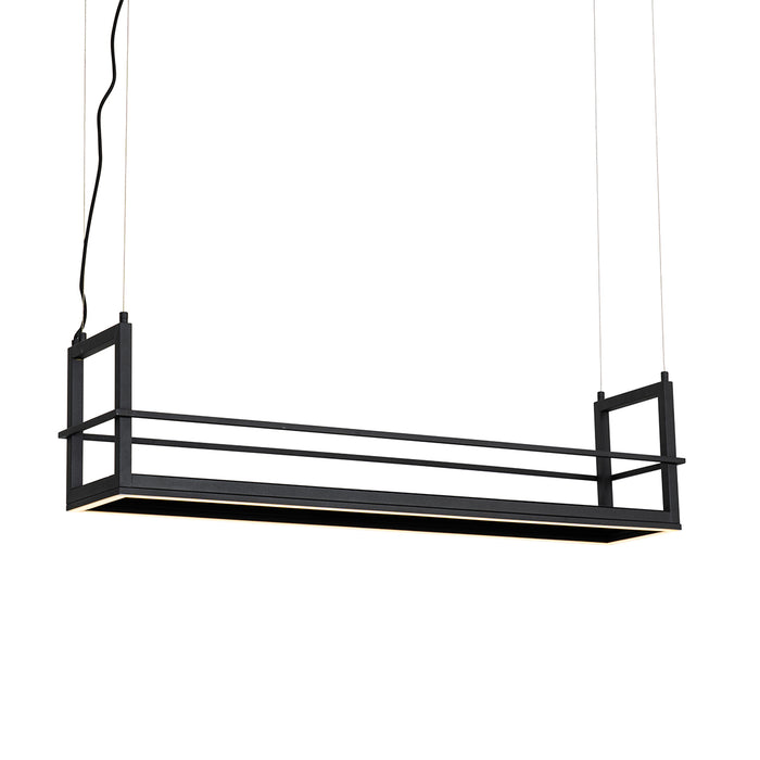 QAZQA Hanglamp zwart met rek incl. LED 3-staps dimbaar - Cage Rack