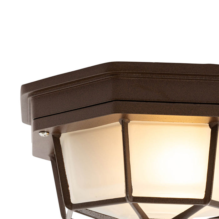 QAZQA Landelijke plafondlamp roestbruin 21,3 cm IP44 - Bri