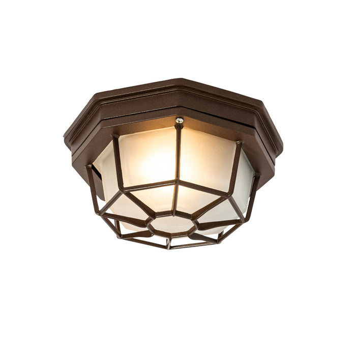 QAZQA Landelijke plafondlamp roestbruin 21,3 cm IP44 - Bri