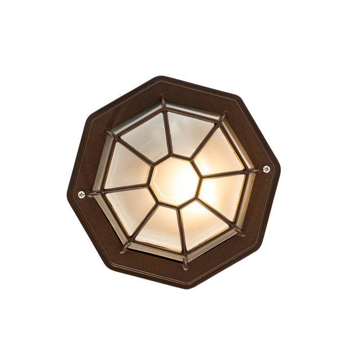 QAZQA Landelijke plafondlamp roestbruin 21,3 cm IP44 - Bri