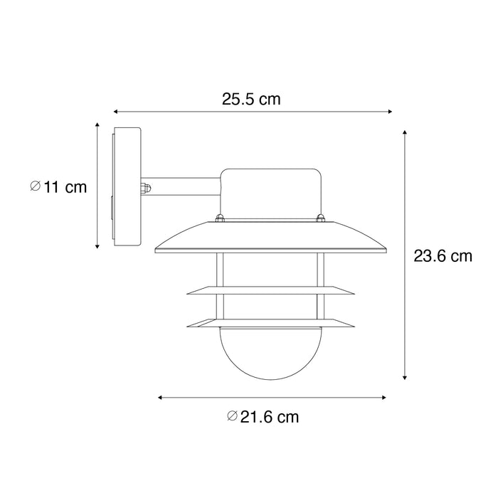 QAZQA Industriële wandlamp roestbruin IP44 - Shell