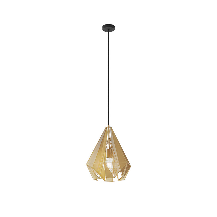 QAZQA Industriële hanglamp goud met mesh - Carcass