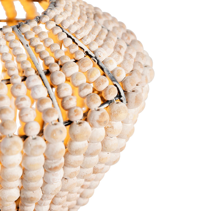 QAZQA Oosterse tafellamp beige met kralen - Moti