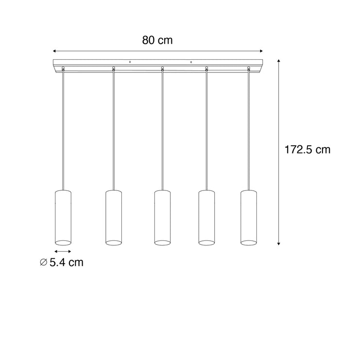 QAZQA Moderne hanglamp brons 5-lichts - Jeana