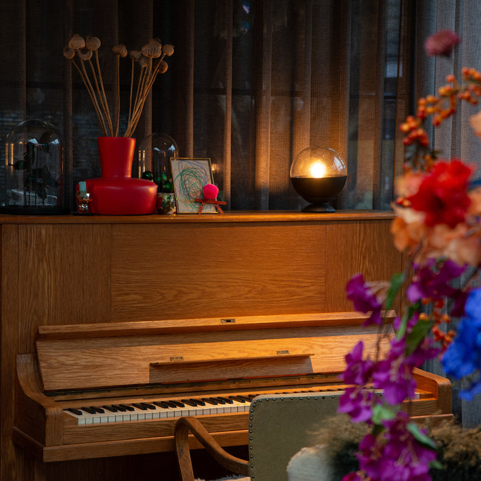 QAZQA Retro tafellamp zwart met helder glas - Eclipse