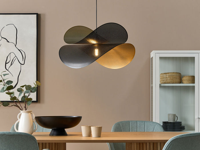 Beliani - DOYLES- Hanglamp - Zwart|Goud - Metaal