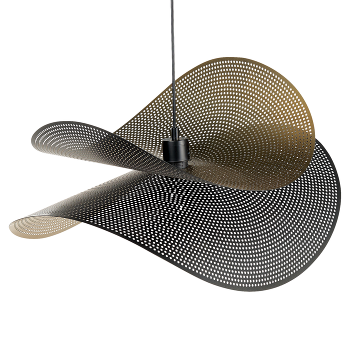 Beliani - DOYLES- Hanglamp - Zwart|Goud - Metaal