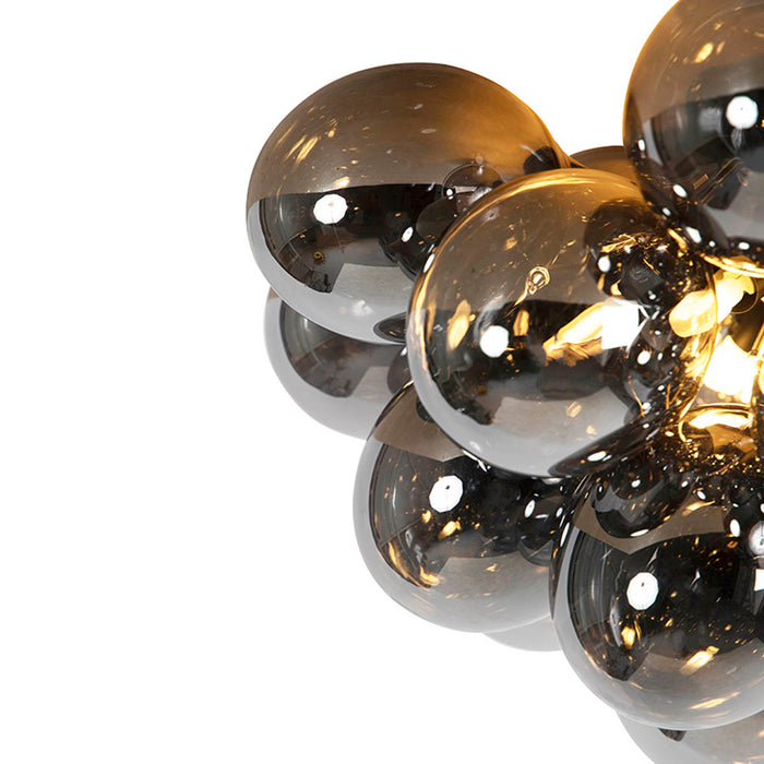 QAZQA Smart plafondlamp zwart met smoke glas incl. 6 Wifi G9 - Uvas