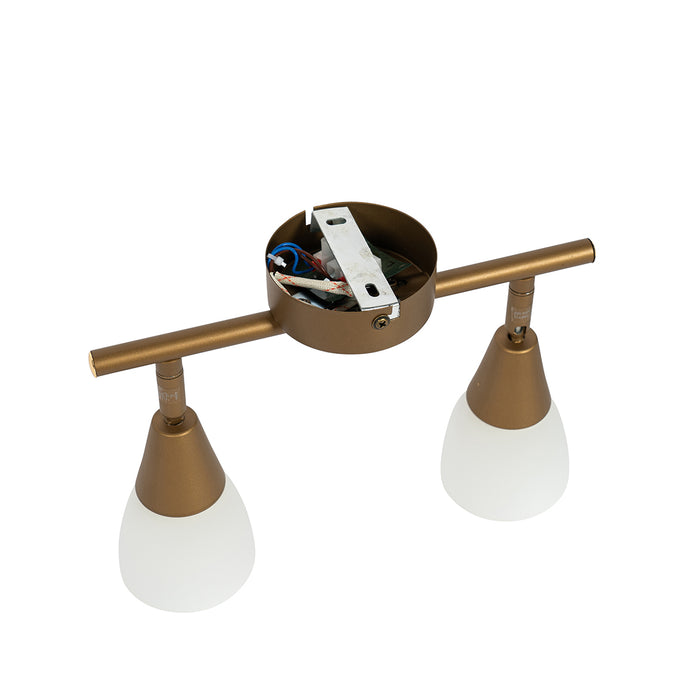 QAZQA Klassieke plafondspot goud met mat glas 2-lichts - Madi