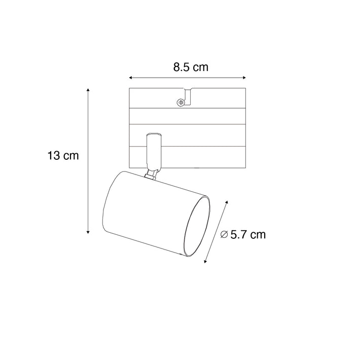QAZQA Moderne spot zwart met hout verstelbaar vierkant - Jeana