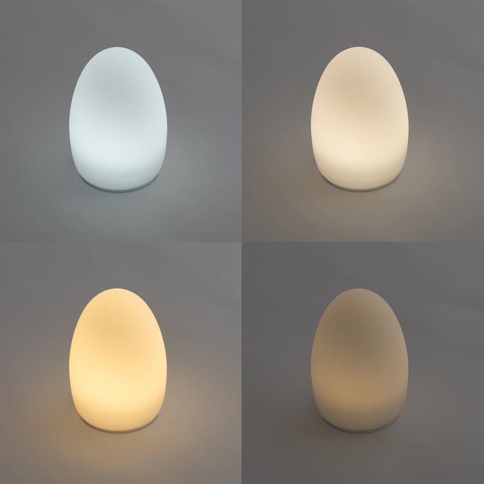 QAZQA Set van 2 tafellampen wit RGBW oplaadbaar - Eggo