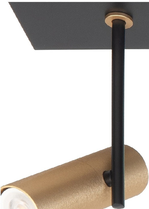 Highlight Spot Trend Zwart Goud Mini GU-10 Ø 35mm 2 Lichts Balk