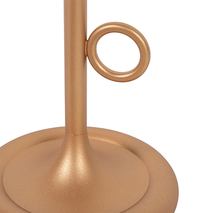 QAZQA Set van 2 buiten tafellampen goud met dimmer oplaadbaar -