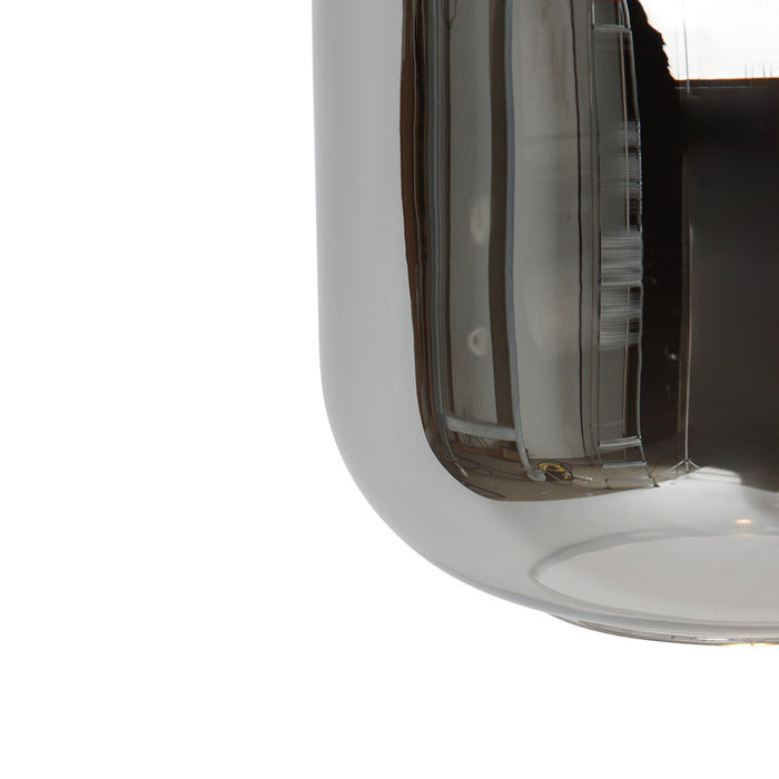 QAZQA Hanglamp zwart met goud en smoke glas incl. 3 PUCC - Zuzanna