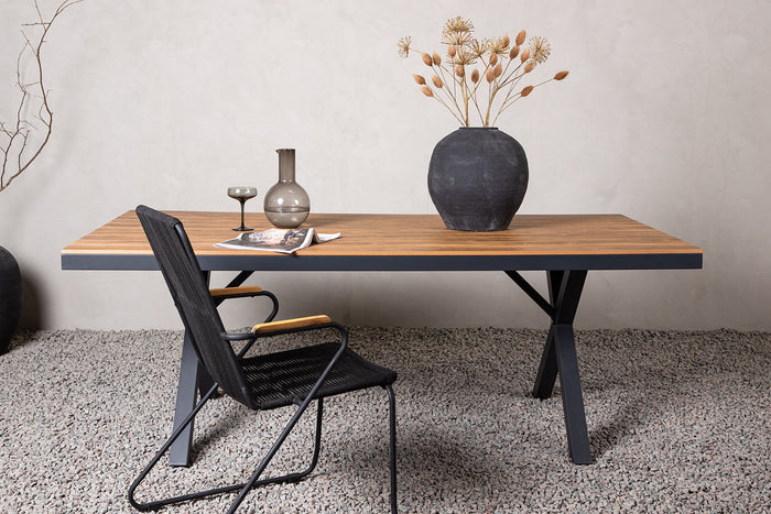 Rebellenclub Dandy Tuintafel - 200 x 100cm - Zwart|Bruin