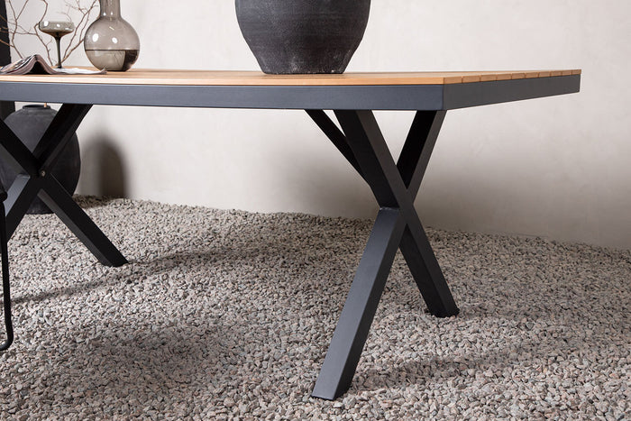Rebellenclub Dandy Tuintafel - 200 x 100cm - Zwart|Bruin