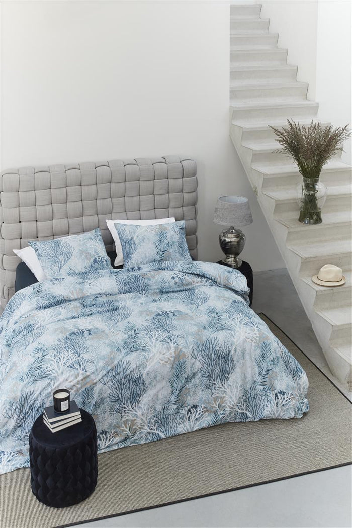 Riviera Maison Calm Coral  Dekbedovertrek - 140x200/220 - Blauw