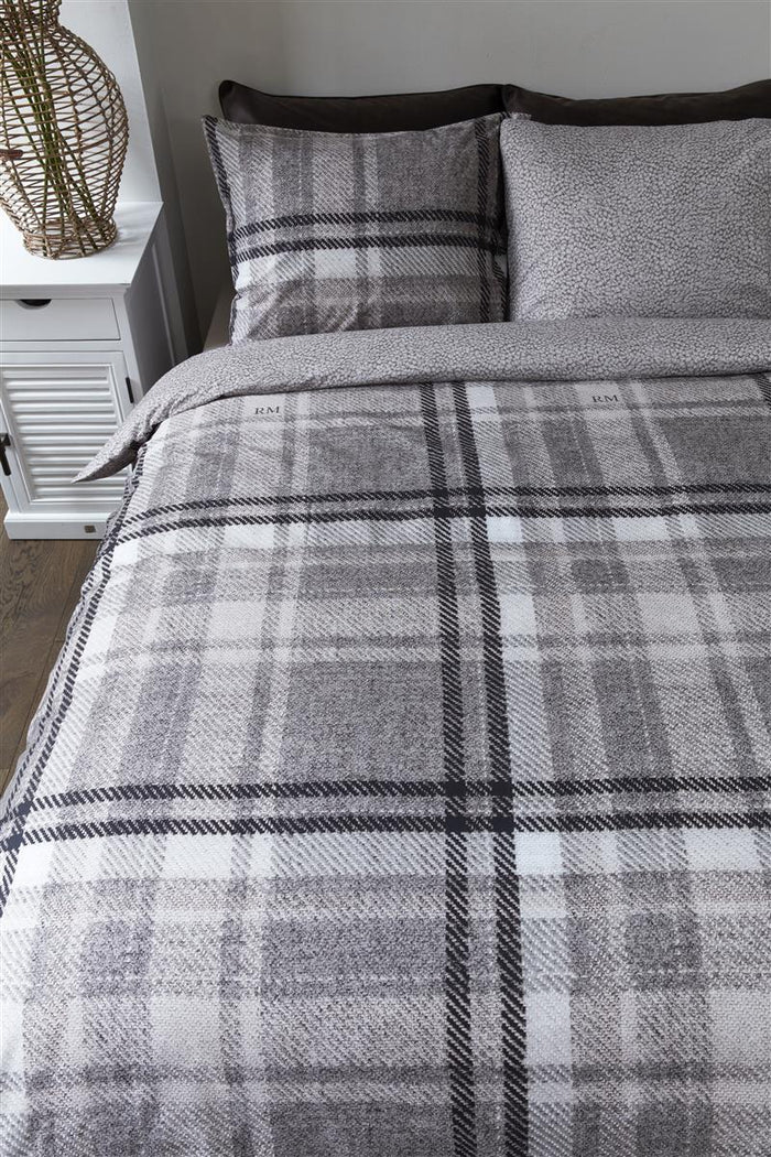 Riviera Maison Cozy Check  Dekbedovertrek - 140x200/220 - Zand