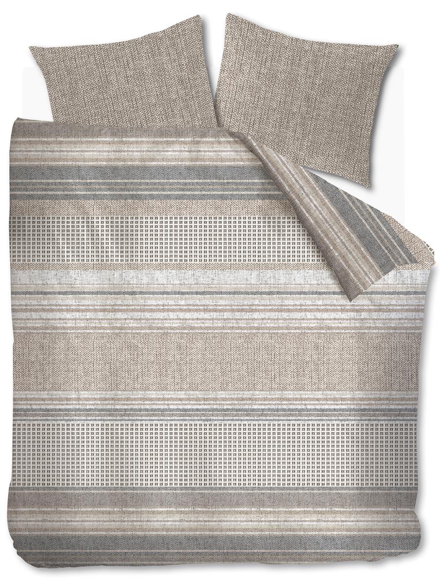 Riviera Maison Twill Weave  Dekbedovertrek - 200x200/220 - Bruin