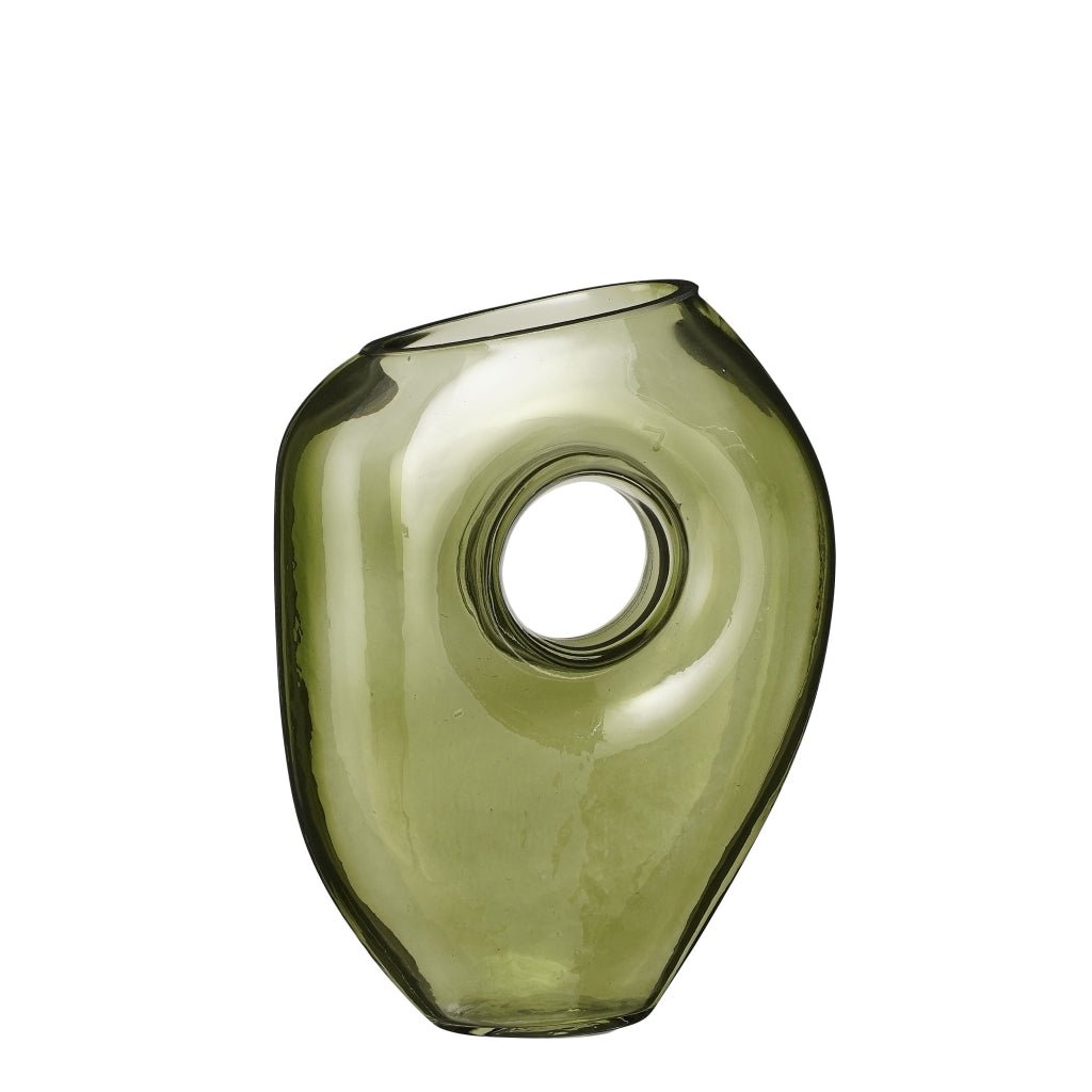 Mica Decorations Jay Vaas - L18 x B7,5 x H22,5 cm - Glas - Lichtgroen