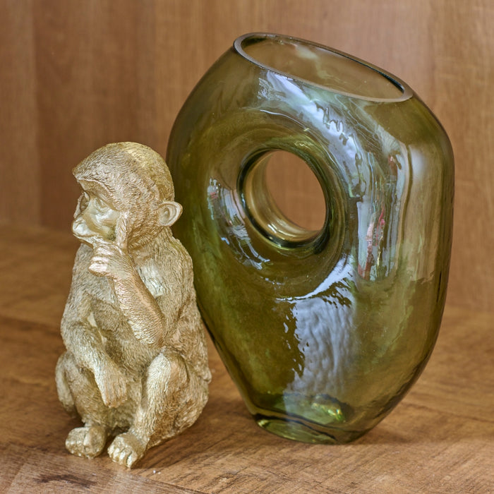 Mica Decorations Jay Vaas - L18 x B7,5 x H22,5 cm - Glas - Lichtgroen