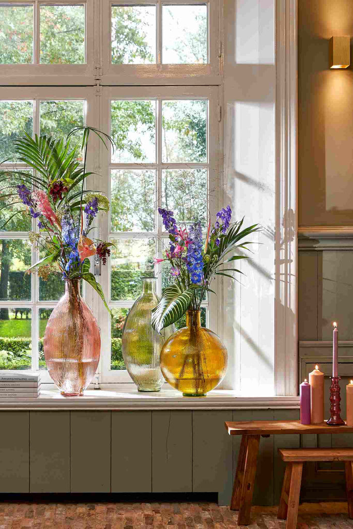 Mica Decorations Firenza Fles Vaas - H59 x Ø29 cm - Lichtroze