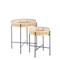 Mica Decorations Leandro Bijzettafel - Set van 2 - H53 cm - Zwart