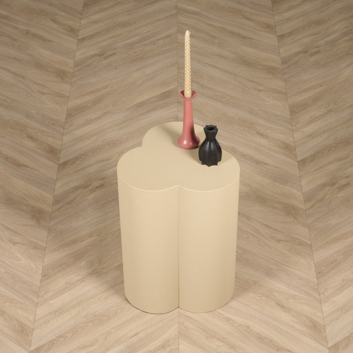 Bijzettafel Chatou - Beige - Metaal - 38x55x38cm (BxHxD)