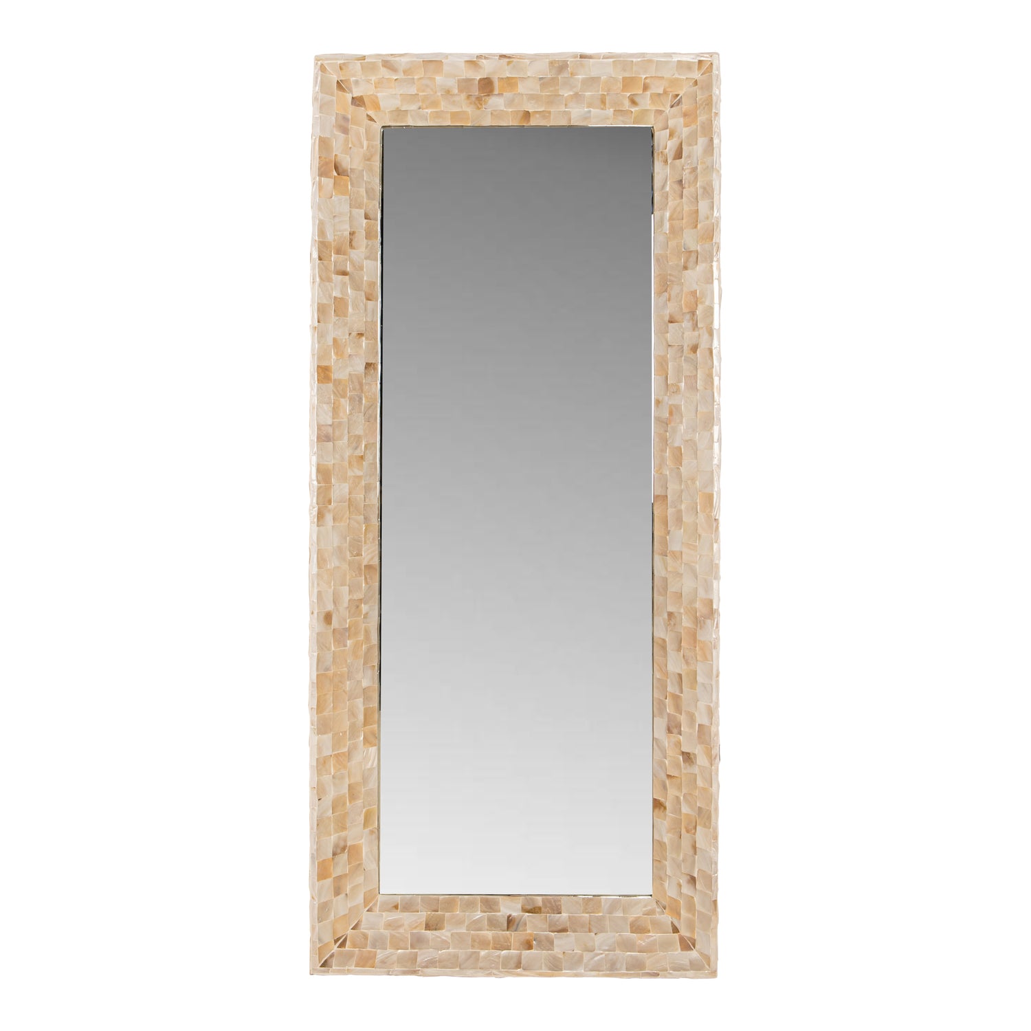 PTMD Chelsae Cream poly rectangle shell mirror
