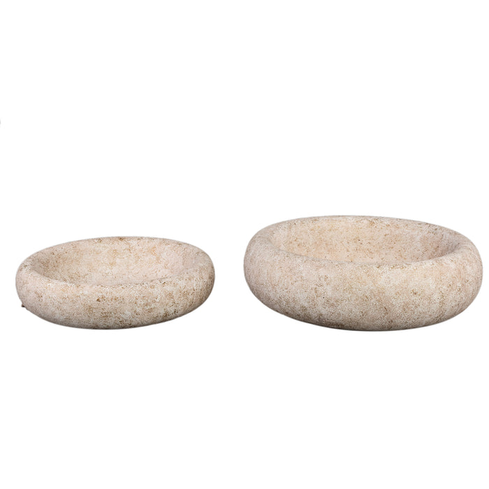 PTMD Aly Cream cement round bowl small