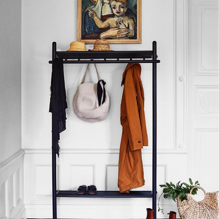 Rowico Home Milford eikenhouten kledingrek zwart - 91 x 181 cm