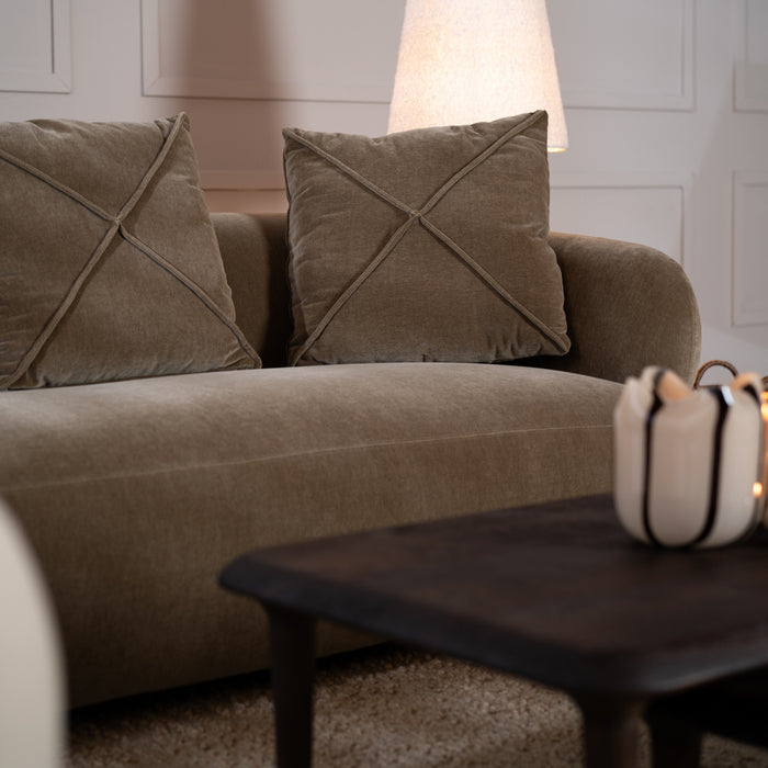 Bronx71 3-zitsbank Palermo velvet bruin