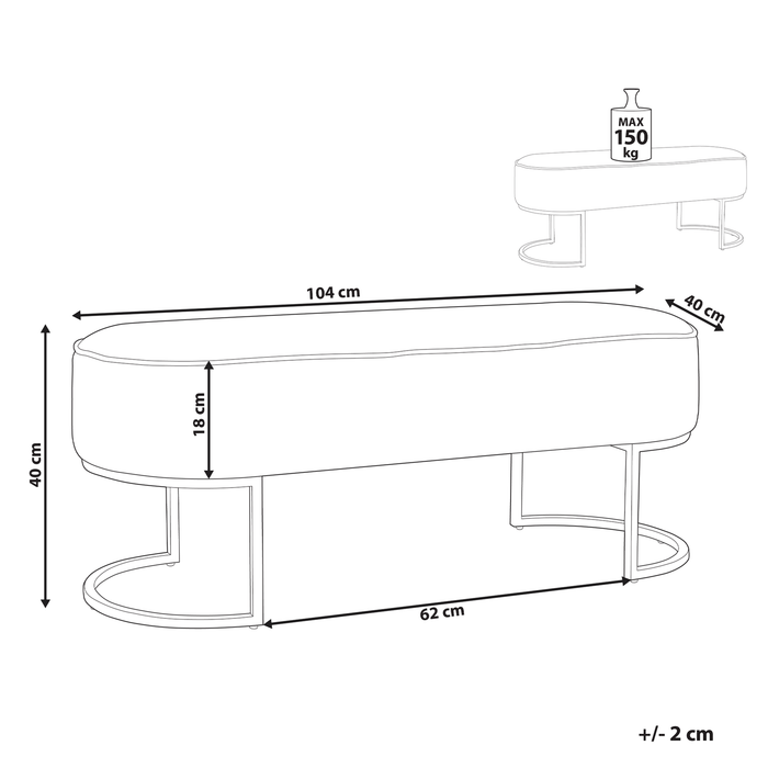 Beliani - MILRY - Voetenbank - Crème - Polyester