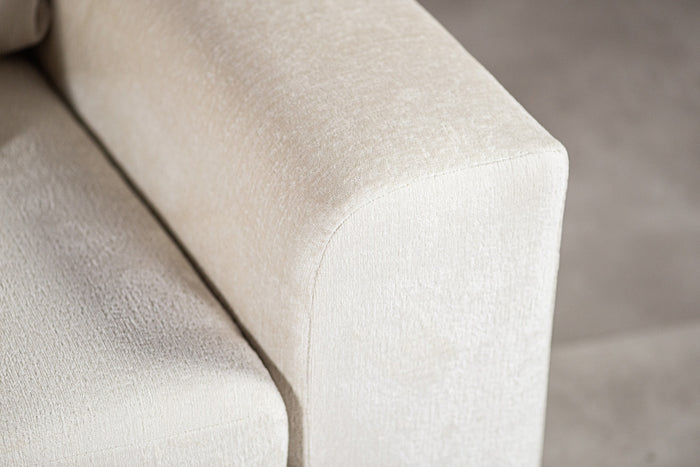 Giga Meubel - Hoekbank Stof Champagne - 3-Zits Links - Loris