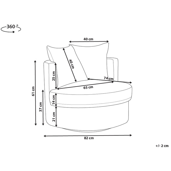 Beliani - DALBY - Fauteuil - Lichtbeige - Stof