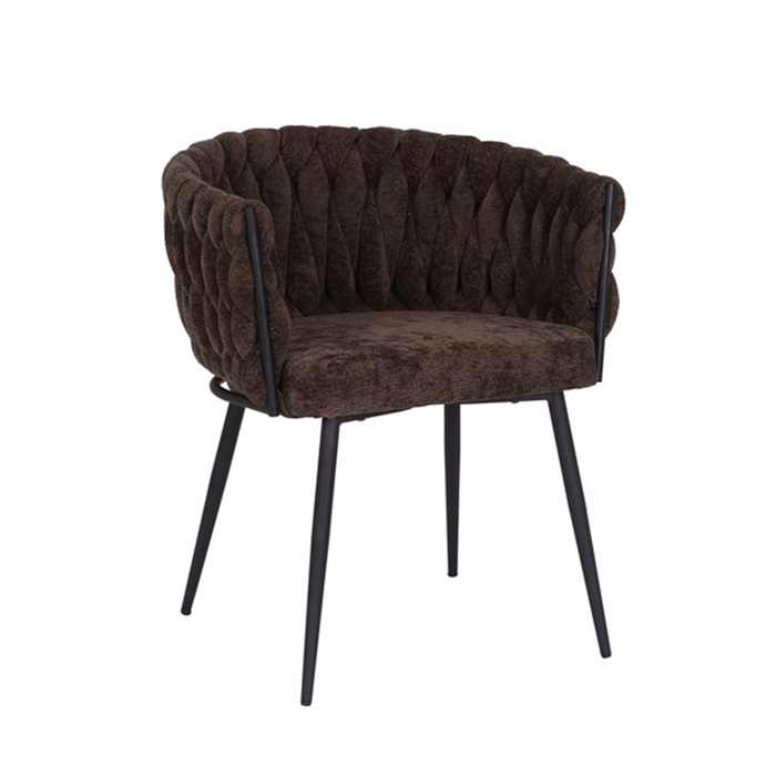 Bronx71 Eetkamerstoel River chenille bruin