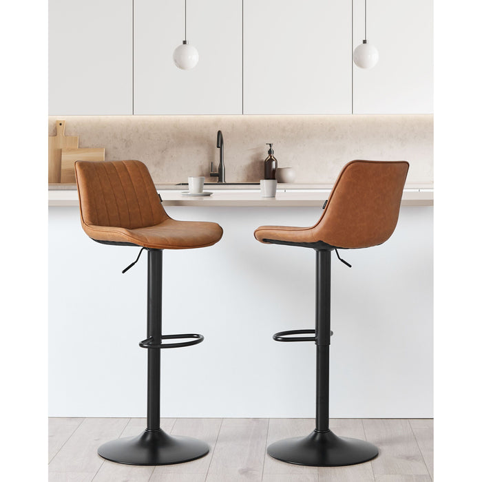 Beliani - DUBROVNIK - Barkruk set van 2 - Goudbruin - Kunstleer