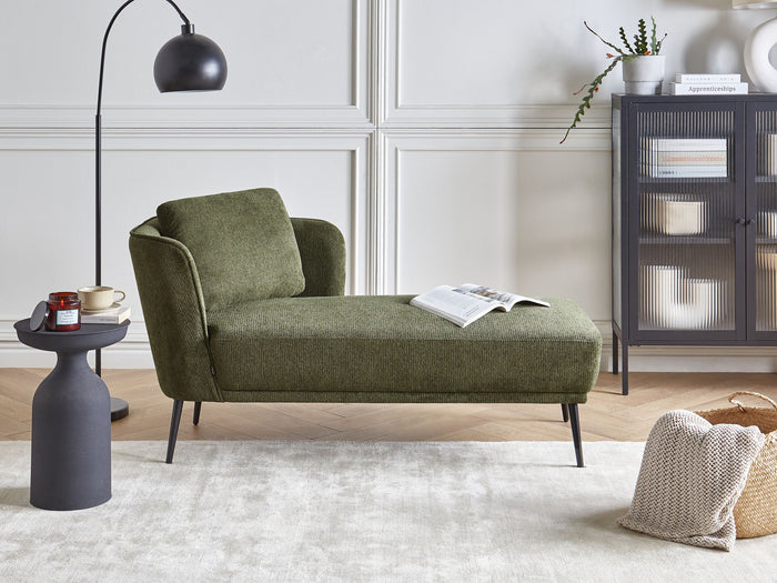 Beliani-ARTHEZE-Chaise longue-Donkergroen-Linkszijdig-Polyester