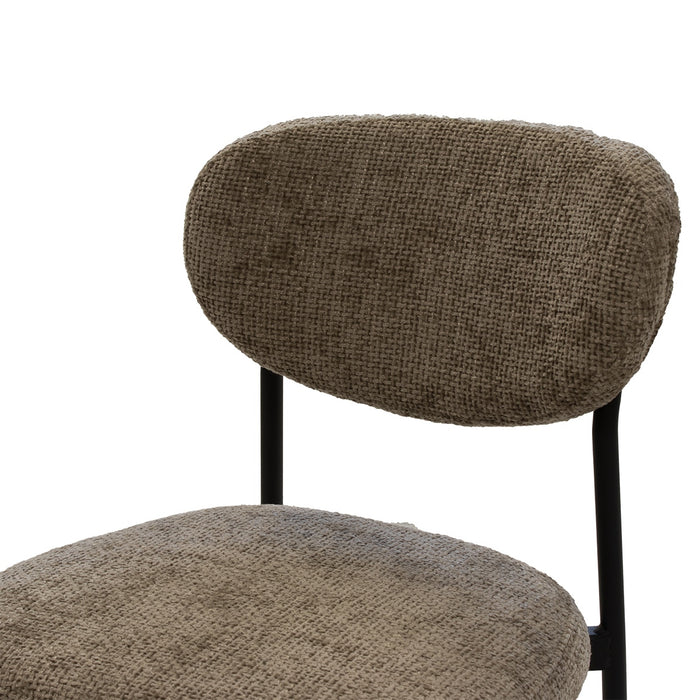 Giga Meubel - Barstoel Taupe Stof - 44x50x97cm - Vajèn - Set van 2