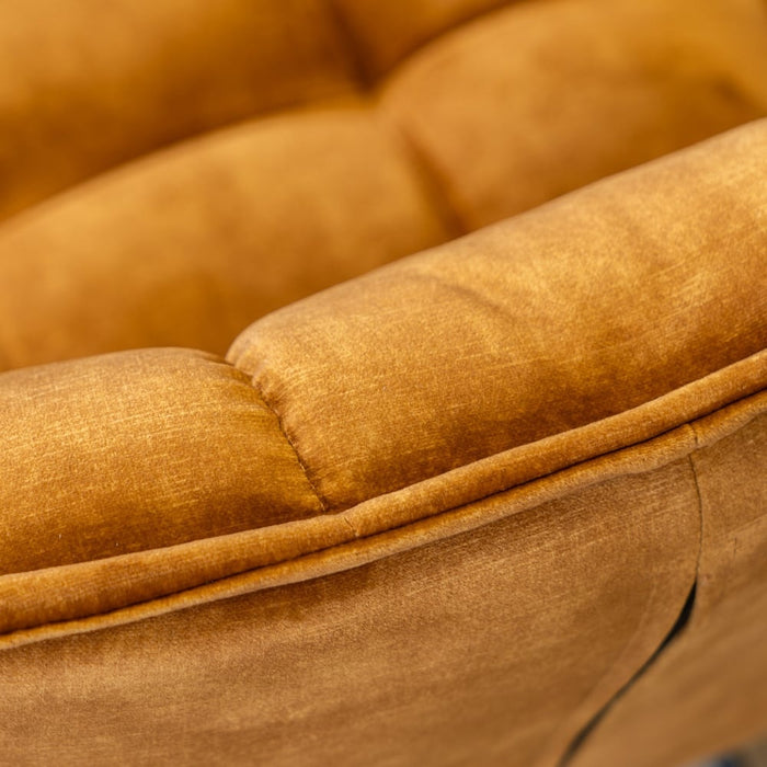 Bronx71 Velvet barkruk Janna okergeel 82 cm