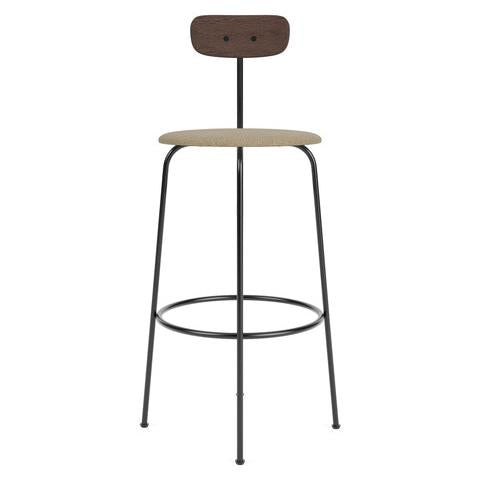 Audo Copenhagen Afteroom Bar barkruk H101 zitting Bouclé 02 donker