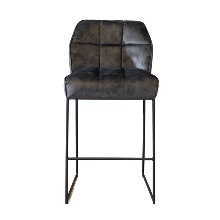 Bronx71 Velvet barkruk Janna antraciet 82 cm