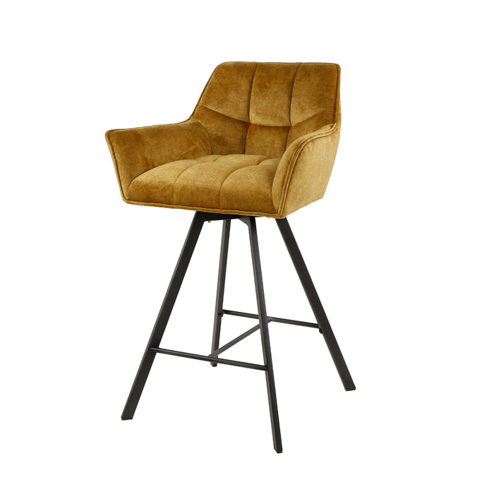 Fraaai Ramon draaibare barstoel - 69 cm - velvet - goud