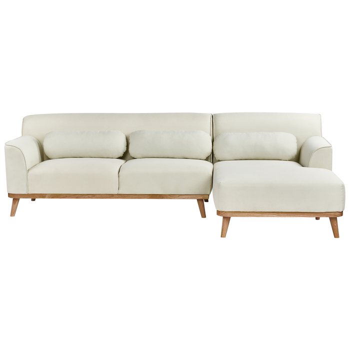 Beliani - SIMOS - Hoekbank - Gebroken wit - Linkszijdig - Polyester