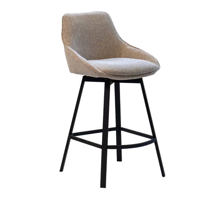 Giga Meubel - Barstoel Stof Taupe - Zithoogte	65cm - Roos - Set van 2