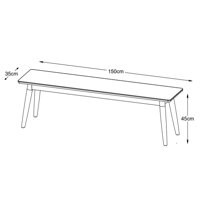 Nordic Home Ivar eiken bankje - 150 cm - bruin